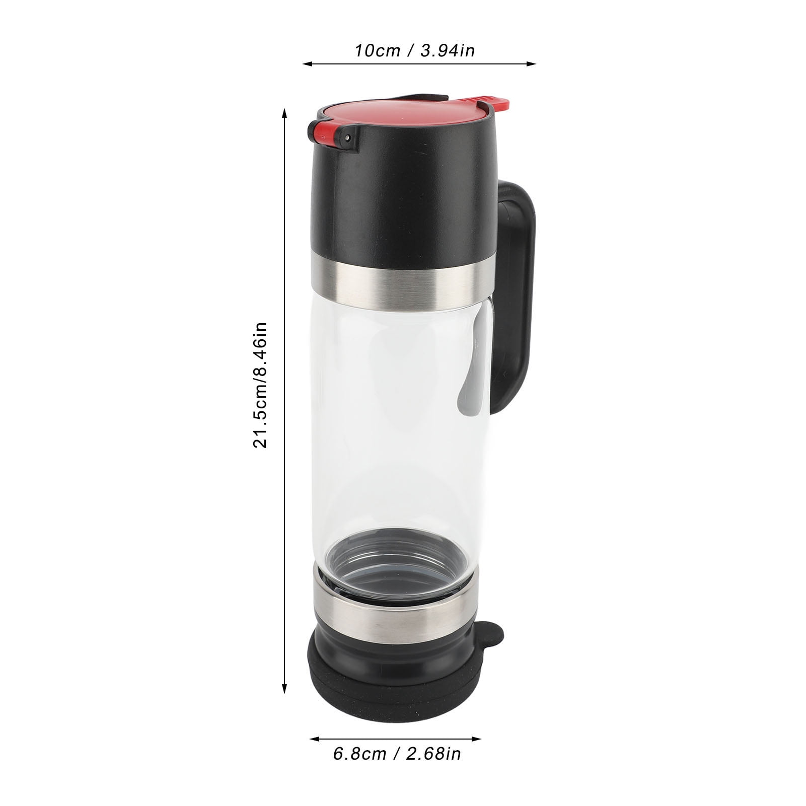 Heat,<span Style="background:red"></span> Glass Honey Pot, Wide Opening  Gentle Press Dispenser For Syrup  Sauces, 350ml