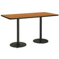 thumbnail image 2 of KFI Studios Mode 3.5' x 8' Bistro Table, Medium Oak, Black, 2 of 3