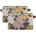 thumbnail image 2 of Coolnut Stylish Maple Storage Basket, Durable Canvas Organizer With Handles Large Collapsible Storage Bins Boxes for Home Office - 2 Pack Home Decor, 2 of 7