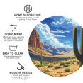 thumbnail image 3 of Yiaed Western Desert Cactus Print Leather Coasters for Drinks - Cup Coasters Coffee Table Kitchen Table Bar, Home & Office Gifts Handmade Drink Coasters-Round Shape, 3 of 6