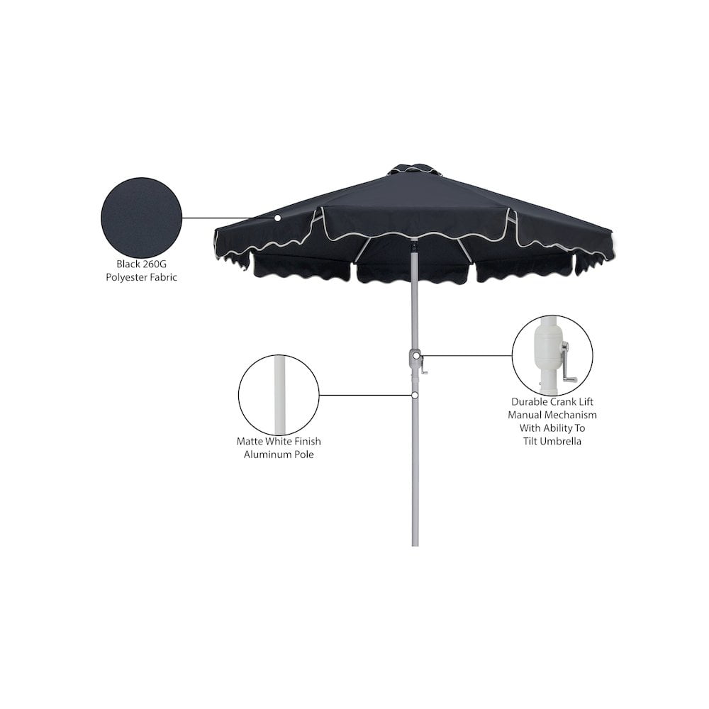 Meridian Furniture Amalfi Black Polyester Patio Umbrella