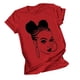 thumbnail image 1 of Tops de Manga Corta de las Mujeres, Cuello Redondo Impreso, Camiseta de Manga Corta para las Mujeres, 1 of 3