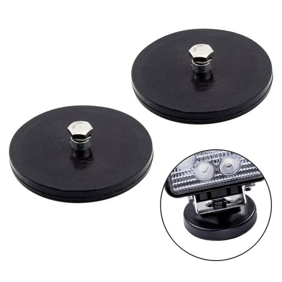 2 Pcs Magnetic Light Bar Mount, Magnetic Work Light Base, Powerful Magnet Mounting Brackets Holder with Rubber Pad for Off-Road Driving Lamp, Curved LED Light Bar, Emergency Light, Roof Flashlight