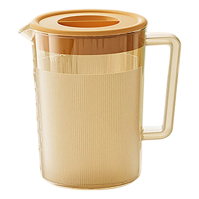 Pickme Pitcher with Lid, Plastic Water Jug, Beverage Juice Drink Container, Hot Cold Ice Tea, Orange
