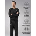 thumbnail image 2 of Starter Men's Pajamas 2-Piece Super Soft Long Sleeve Top and Pant Set, Black, S, 2 of 7