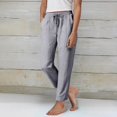 thumbnail image 2 of Duqingm Baggy Pants Women's Striped Pants Spring Summer 2026 Comfy Pajama Pants High Waist Wide Leg Lounge Pants Lightweight PJ Bottoms Grey,M, 2 of 7