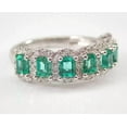 thumbnail image 4 of 3Ct Emerald Cut Lab-Created Emerald Wedding Eternity Band 14K White Gold Finish, 4 of 4