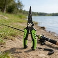 thumbnail image 6 of Fishing Pliers,Multifunctional Pliers,Titanium Plated Stainless Steel TPR Handle Pliers for Saltwater Freshwater Fishing Hook Removal Line Cutting(Green), 6 of 7