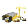 Diecast Volvo Construction Vehicles with Crane and Machine Shed Playset
