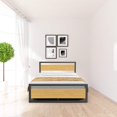 thumbnail image 3 of GymChoice Metal and Wood Platform Bed Frame with Headboard and Footboard - Strong Slat Support, No Box Spring Needed, Easy Assembly, Maple Finish, 3 of 6