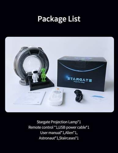 Northern Lights Projector Stargate Galaxy Night Light Plasma Globe Lamp with White Noise Sound Machine, Bluetooth Music, Time Alarm Clock, Kids Room Decor, Gift for Christmas Birthday Valentine's Day