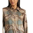 thumbnail image 3 of Ralph Lauren Women's Plaid Belting Print Twill Shirt Brown Size Medium, 3 of 3