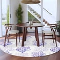 thumbnail image 3 of Coastal Purple Coral Round Area Rug 6Ft Washable Circle Rugs for Bathroom Office, Nautical Ocean Seaside Beach Non-Slip Carpet Floor Mats Indoor Outdoor Carpet Runner Aesthetic Home Decor, 3 of 8