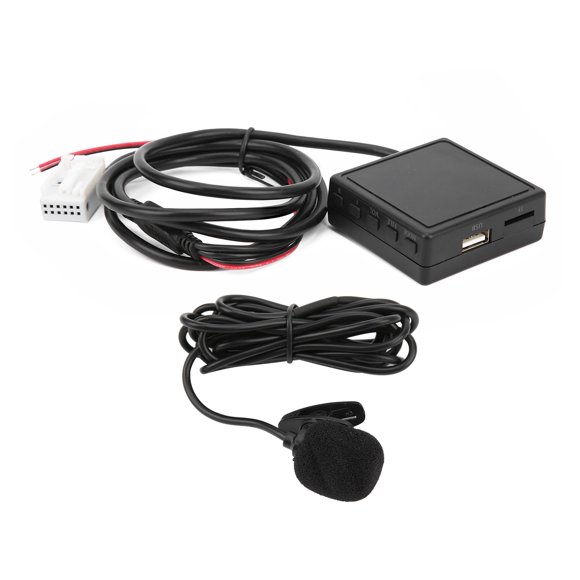 Auto Audio Connector, Portable High Efficiency Music Transmission 5.0 AUX Cable DC12V with Microphone for Car