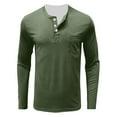 thumbnail image 5 of UVEASISHA Big and Tall Henley Shirts for Men Button Up V Neck Long Sleeve Tee Shirt Fall Casual Regular Fit T-Shirts Solid Color Workout Tops Army Green 4XL, 5 of 7