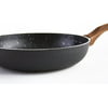 Imusa 9.5" Black Stone Nonstick Fry Pan with Woodlook Handle