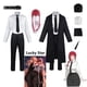 thumbnail image 2 of Disfraz de Cosplay Makima para hombre y mujer, traje de motosierra de Anime, camisa de gabardina negra, pantalones de corbata, peluca Makima, trenza larga roja ligera, uniforme, 2 of 4