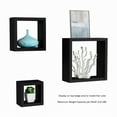 thumbnail image 5 of Floating Shelves- Cube Wall Shelf Set with Hidden Brackets, 3 Sizes to Display Decor, Books, Photos, More- Hardware Included by Lavish Home (Black), 5 of 5