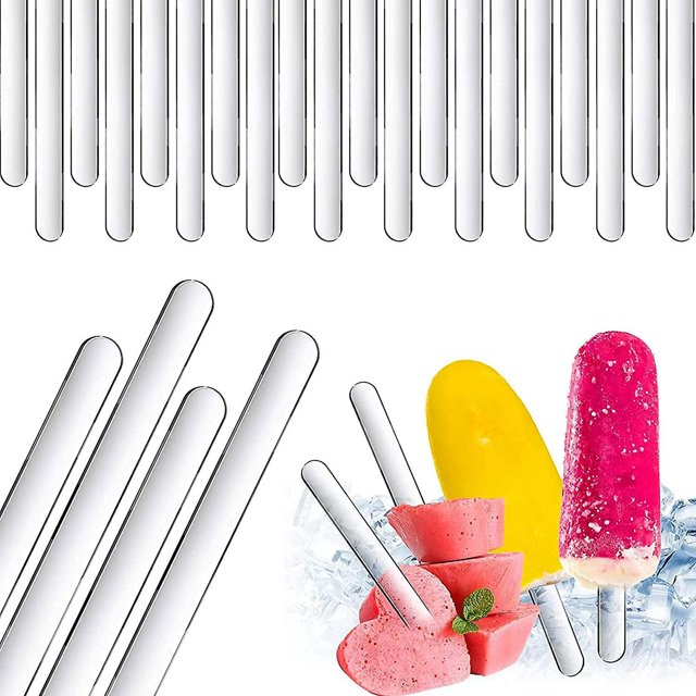 80 Btons De Popsicle Acryliques Rutilisables (couleur Transparente) Miroirs, Btons De Sucette, Btons De Crme Glace, Btons De Crme Glace Aux Bonbon