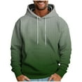 thumbnail image 2 of Zylanna Men's Hoodie Pullover, Gradient Color Pockets with Drawstring Fleece Lined Casual Sweatshirts for Men Green, 2 of 5