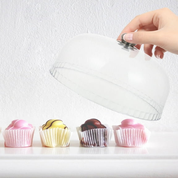 WASHWEPE Plastic Cake Dome Transparent Protective 1Set 10.22X10.22X3.93Inch