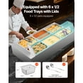 thumbnail image 3 of VEVOR Commercial Food Warmer, 1500W Electric Stainless Steel Steam Food Warmer with Glass Cover, 6 x 1/2 Size Pans Buffet Bain Marie with Soup & Perforated Ladles, 3 of 9