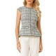 thumbnail image 1 of INSPIRAR CHIC Blusa de Peplum Elegante de Tweed para Mujeres con Cuello Redondo y Mangas Cortas para Oficina XL Blanca, 1 of 5