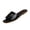 Black, variant on Comfortable Snake Print Slides, Women's Square Toe Slide Sandals Faux Leather Flat Slip-On Shoes With Gold Buckle Detail for Casual Summer Daily Wear, Coffee 6