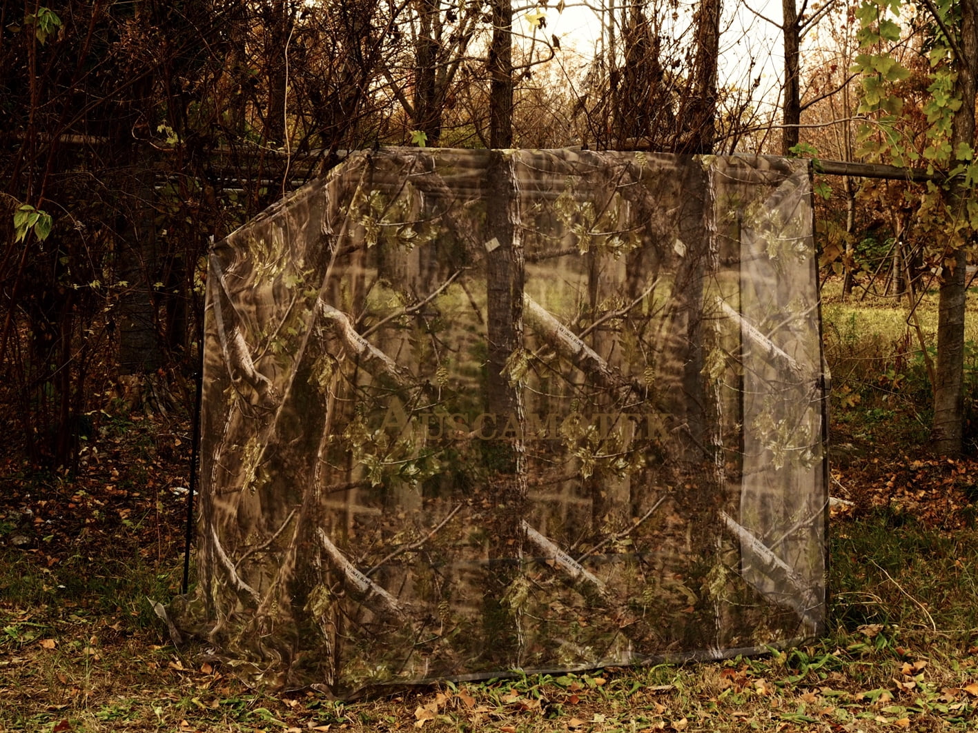 Auscamotek Mesh Hunting Blind Camo Netting 12 ft Polyester