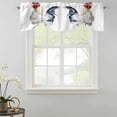 thumbnail image 2 of Tie Up Valances for Windows, White Rooster Adjustable Valance Curtains Window Treatment for Living Room/Bedroom Windows, Vintage Pastoral Animals Rod Pocket Kitchen Curtains & Drapes 60x18 Inch, 2 of 9