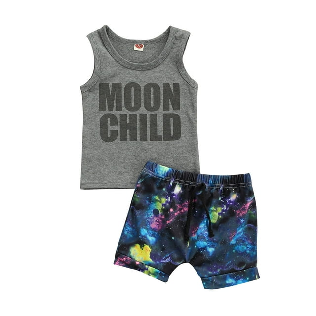 ITFABS Tenue pour Petits Garçons, Haut Sans Manches à Col Rond, Shorts