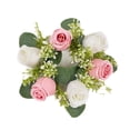 thumbnail image 1 of Corona de anillo de vela Floral Artificial, decoración de vela Floral de mesa falsa, anillo de flor de vela para decoración de mesas del hogar Rosa, 1 of 9