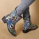 thumbnail image 2 of NECHOLOGY Botas Mujer Adulto Femenino Zapatos Botines mujer Zapatos de mujer grandes de otoño e invierno, zapatos informales de tacón bajo con estampado, botas para mujer (Blue, 8.5), 2 of 7
