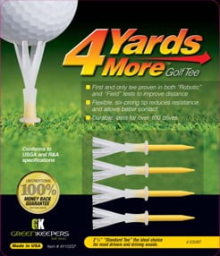 4 Yards More Plastic Golf Tees 2 3/4 inch Pack of 4 - Yellow
