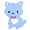 thumbnail image 1 of Juguetes para la dentición del bebé, mordedor de silicona con forma de gato y dibujos animados para bebés y niños, azul, 1 of 11