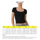 thumbnail image 4 of Camiseta de mujer transpirable con cuello cuadrado de color puro y manga corta ajustada para desplazamientos, 4 of 5