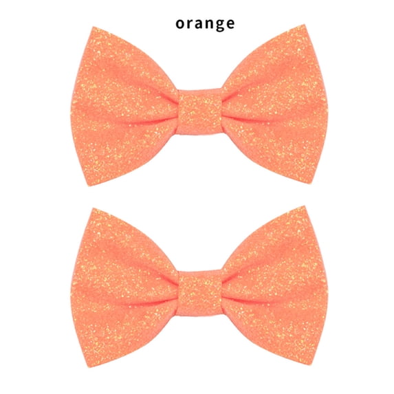 Dadaria Barrettes for Girls 1Pair Infant Baby Toddler Girls Solid BlingBling Bow Hair Clips Hair Accessories Orange ,Boys Girls