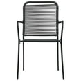 thumbnail image 5 of vidaXL 7 Piece Garden Dining Set Cotton Rope and Steel Black, 5 of 5