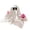 Pink, variant on Glowing Ghost Ornament 7.9in, Satin Fabric Halloween Prop with Eerie Light, Lightweight Desktop Tabletop Decor for Spooky Party Scene Haunted House Setup(Orange)