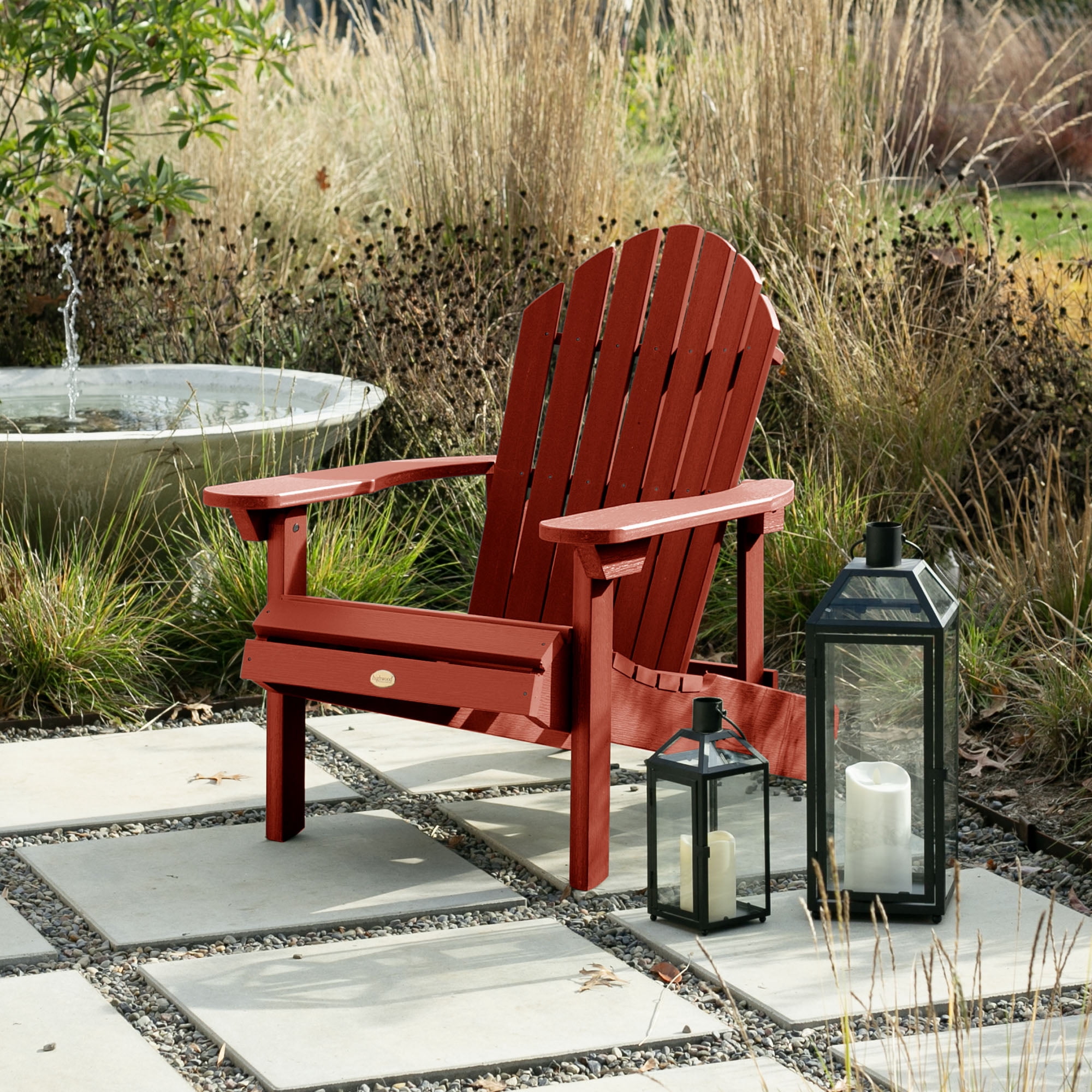 Highwood's Hamilton Adirondack Chair - Folding & Reclining, Outdoor, Eco-friendly, Synthetic Wood