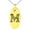 Gold, variant on Stainless Steel Letter M Initial Dotted Monogram Engraved Small Oval Charm Pendant Necklace