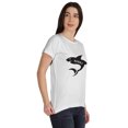 thumbnail image 2 of Inkmeso Scoop-Neck Mommy Shark Graphic Tshirt Short Sleeve Women Cotton Tee Casual, 2 of 8