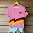 thumbnail image 4 of Women's Germany Football Graphic T-Shirt, V-Neck Casual Letter Print T-Shirt, Fashion Short Sleeve Graphic Tee, Summer Daily Lightweight Tops for Soccer Tournament 2026 Pink Size: 2XL, 4 of 4