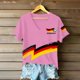 thumbnail image 4 of Women's Germany Football Graphic T-Shirt, V-Neck Casual Letter Print T-Shirt, Fashion Short Sleeve Graphic Tee, Summer Daily Lightweight Tops for Soccer Tournament 2026 Pink Size: M, 4 of 4