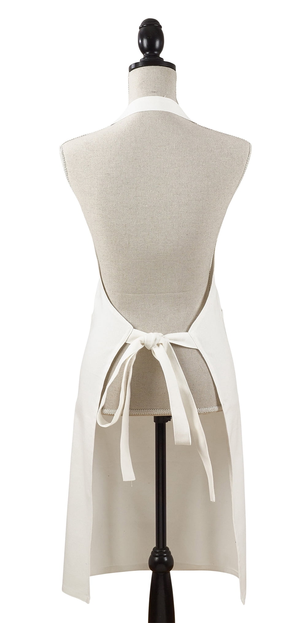 Cuisine Denim Cooking Kitchen 100% Cotton Full Sized Apron with Large Single Front Pocket (White)