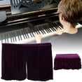 thumbnail image 4 of Funda para piano Pleuche, funda para piano vertical con polvo completo, funda para taburete de piano, calidad superior, 4 of 8