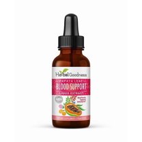 Papaya Blood Support Liquid  1 fl.oz, Papaya Leaf Extract, Healthy Platelets Vitamins, Cleanse, Natural Detox, Non-GMO Supplement - Herbal Goodness