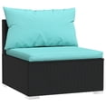thumbnail image 3 of vidaXL 11 Piece Patio Lounge Set with Cushions Poly Rattan Black, 3 of 7