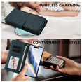 thumbnail image 4 of Magnetic Clasp Flip Stand Case for iPhone 17 Pro with Lanyard 5-Card Holder  Butterfly Flower Multi-card Zipper Wallet Leather Phone Case,Dark Green,For iPhone 17 Pro, 4 of 8