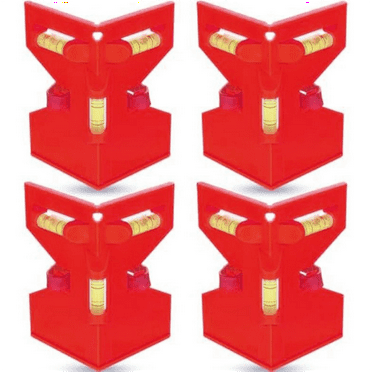 4Pcs Post Level for Pipe,Post and Beam Leveling,Folding Level Tool with 3 Vials,Adjustable Pipe Level with Elastic Loop